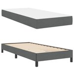 vidaXL Lit à ressorts avec matelas Gris foncé 90 x 200 cm tissu
