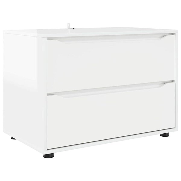 vidaXL Armoire de rangement Blanc brillant 80 x 48 x 57 cm