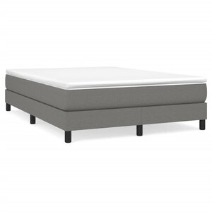 vidaXL Cadre de lit gris foncé 140x190 cm tissu