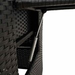 vidaXL Chaise de jardin inclinable avec table d'appoint noir polyrotin