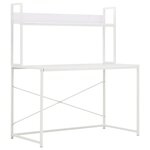 vidaXL Bureau d'ordinateur Blanc 120 x 60 x 138 cm