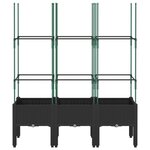 vidaXL Jardinière avec treillis noir 120x40x142 5 cm PP