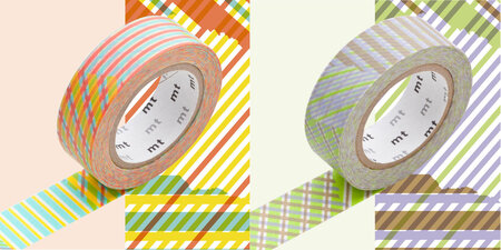 Masking Tape MT Set écossais stripe - checked - red x green