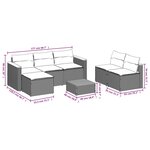 vidaXL Salon de jardin avec coussins 5 Pièces beige résine tressée acacia