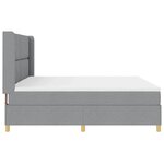 vidaXL Lit à ressorts avec matelas Gris clair 200 x 200 cm tissu