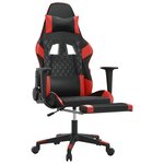 vidaXL Chaise de jeu avec repose-pied Noir et rouge Similicuir