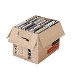 Pack and Move - Lot 20 Cartons Déménagement Livres Premium - 40 X 30 X 30 Cm - Extrême Résistance 20 KG - Poignées Renforcées - 1 Adhésif Offert