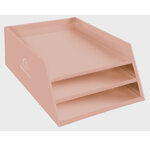 Corbeille À Courrier Combo 3 Niveaux Carton Aquarel - Corail - X 4 - Exacompta