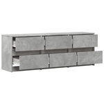 vidaXL Meuble TV avec LED gris béton 140x34x50 cm bois d'ingénierie