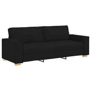 vidaXL Canapé 3 places Noir 180 cm Tissu