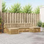 vidaXL Ensemble de canapés d'extérieur 6 Pièces Blanc et Beige