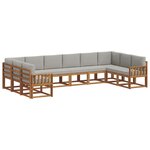 vidaXL Ensemble de canapés d'extérieur 10 pc Gris Naturel et Clair