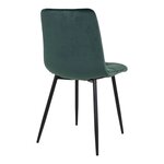 2 chaises de salle à manger en velours vert foncé avec pieds noirs