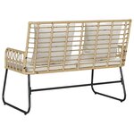 vidaXL Banc de jardin Marron  Noir  Crème Rattan synthétique  acier