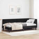vidaXL Cadre de lit d'angle Autre avec tête de lit Noir 90 x 200 cm