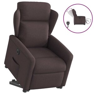 vidaXL Fauteuil inclinable électrique marron foncé tissu