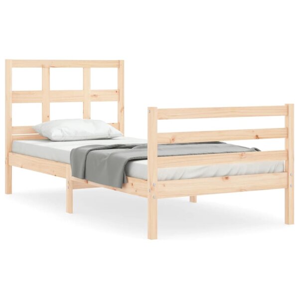 vidaXL Cadre de lit sans matelas 90x200 cm bois massif
