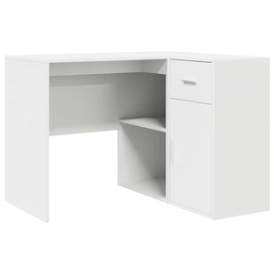 vidaXL Bureau d'angle avec tiroir Blanc 102 x 88 x 75 cm