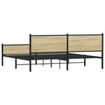 vidaXL Cadre de lit en métal sans matelas chêne sonoma 193x203 cm