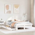 vidaXL Cadre de lit sans matelas blanc 140x190 cm bois de pin massif