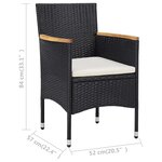 vidaXL Chaises à manger de jardin lot de 2 Résine tressée Noir