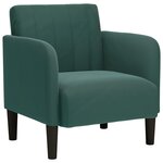 vidaXL Fauteuil avec accoudoirs vert foncé 54 cm velours