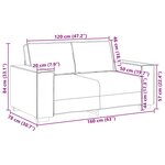 vidaXL Canapé 2 places Gris clair 120 cm Tissu