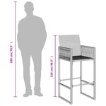 vidaXL Tabourets de bar de jardin lot de 2 noir résine tressée