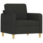 vidaXL Fauteuil avec repose-pied Noir 60 cm Tissu