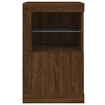 vidaXL Armoire latérale avec lumières LED chêne marron bois ingénierie