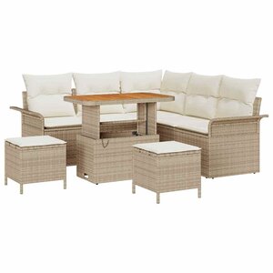 vidaXL Ensemble de canapé de jardin avec coussin 8 Pièces Beige et crème