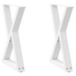 vidaXL Pieds de table à manger 2 pièces Blanc 50 x (72-73 3) cm Acier
