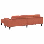 vidaXL Sofa en tissu Rouge orange 208 cm Tissu en velours côtelé