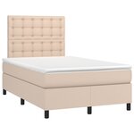 vidaXL Sommier à lattes de lit avec matelas LED Cappuccino 120x200 cm