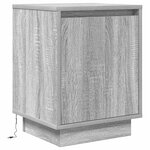 VidaXL Tables de chevet avec lumières LED 2 Pièces sonoma gris 38x34x50cm