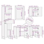 vidaXL Ensemble de mobilier de salle de bain 5 Pièces Marron Moyen