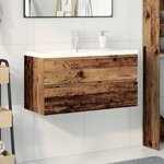 vidaXL Meuble lavabo avec bassin et robinet intégrés vieux bois