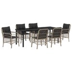 vidaXL Ensemble de salle à manger pour jardin 7 pc Gris clair