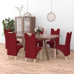 vidaXL Chaises à manger lot de 6 rouge bordeaux tissu