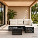 vidaXL Ensemble de canapé de jardin 5 pc Noir polyrotin
