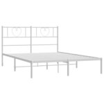 vidaXL Cadre de lit métal avec tête de lit blanc 120x190 cm
