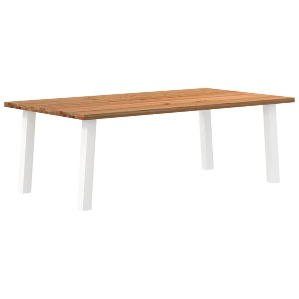 vidaXL Table à manger marron clair bois de chêne massif rectangulaire