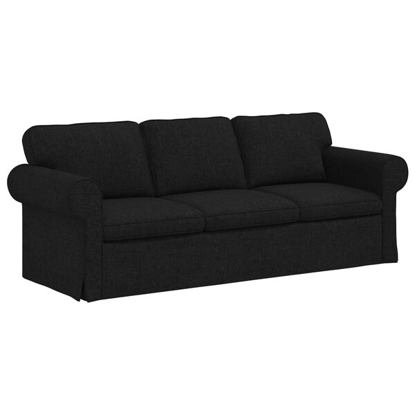 vidaXL Canapé Noir 215 x 82 x 80 cm tissu