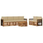 vidaXL Ensemble de canapés d'extérieur 7 Pièces Naturel et Beige