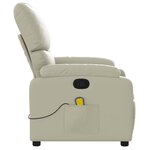 vidaXL Fauteuil de massage inclinable crème similicuir