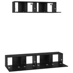 vidaXL Meuble TV mural Autre 4 Pièces Chêne noir Petite 80 x 30 x 30.5 cm