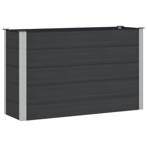 vidaXL Jardinière surélevée Noir 150 x 50 x 91 cm WPC et Aluminium