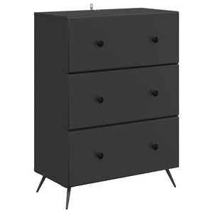 vidaXL Armoire à tiroirs 66 x 34 5 x 90 cm Bois d'ingénierie Noir