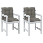 vidaXL Coussins de chaise à dossier bas lot de 2 gris foncé mélangé