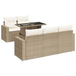 vidaXL Salon de jardin avec coussins 6 Pièces beige résine tressée
